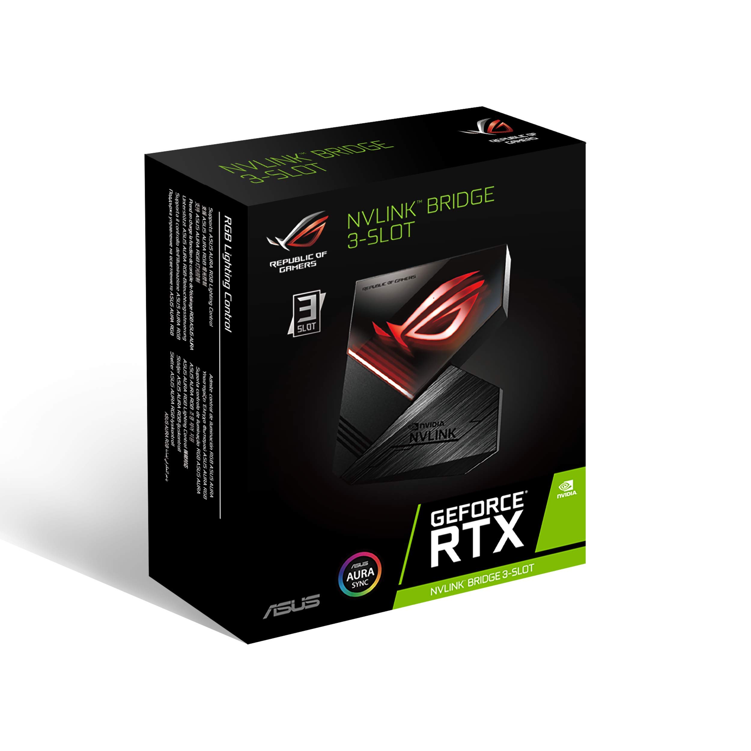 

ASUS ROG Bridge і Aura Sync сумісні лише з RGB NVLink™ RTX2080Ti/2080 ROG-NVLINK-3