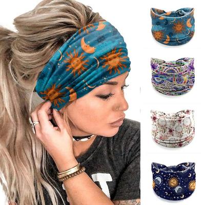 Boho Široké Čelenky Elastická Potlačená Šatka Nový Turban Dievčatá
