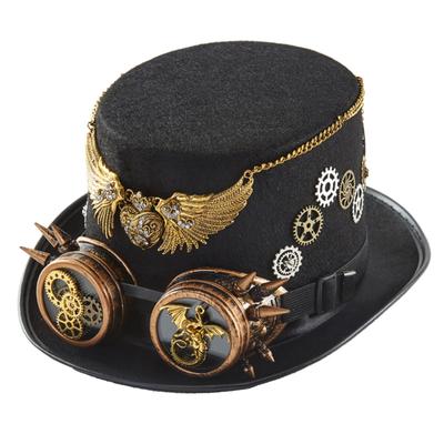 Steampunk Hat Steampunk Top Hats For Men With Goggles Steampunk Time Traveler Hat Steampunk Accessories Halloween Party