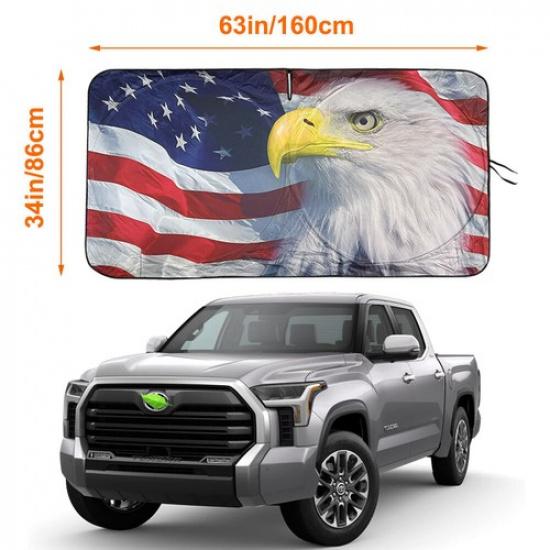 Sun Shade American Flag  Window Windshield Sun Visor For Toyota Tundra SUV