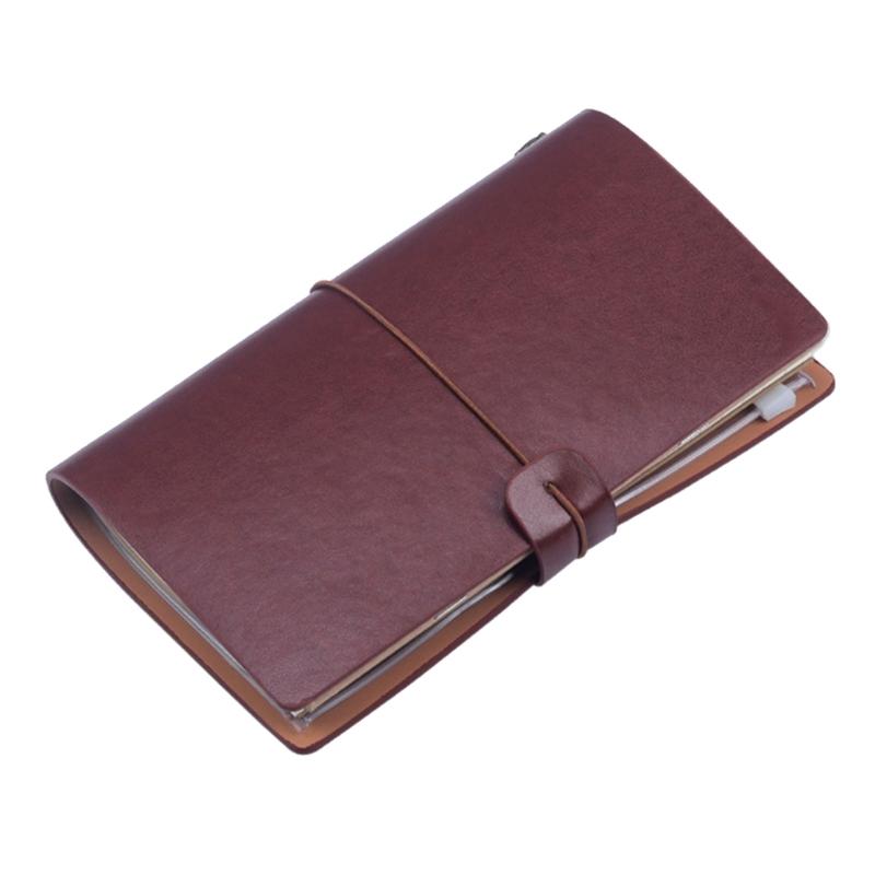 Compact PU Leather Traveler Notebook with Multiple Inserts A6 Size Portable Diary Suitable for Students Professionals