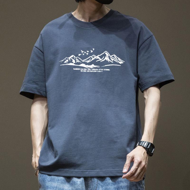 Cotton Short Sleeve T Shirt Fashion All Match Breathable Summer Sport T-shirt Men Top