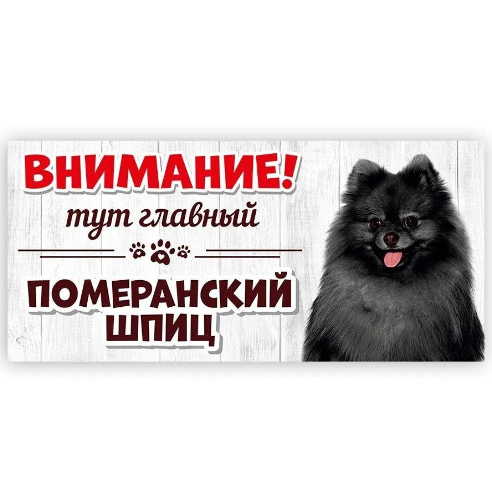 Evil Pomeranian Spitz Sign, Metal Fence Door Plaque 30x15cm
