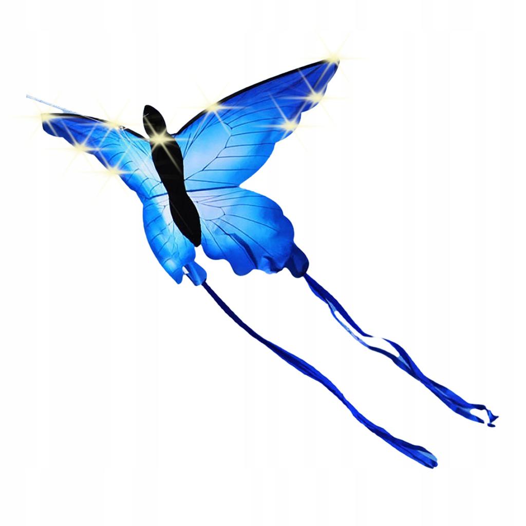Xxl Kite Butterfly Blue Glowing Led 150Cm