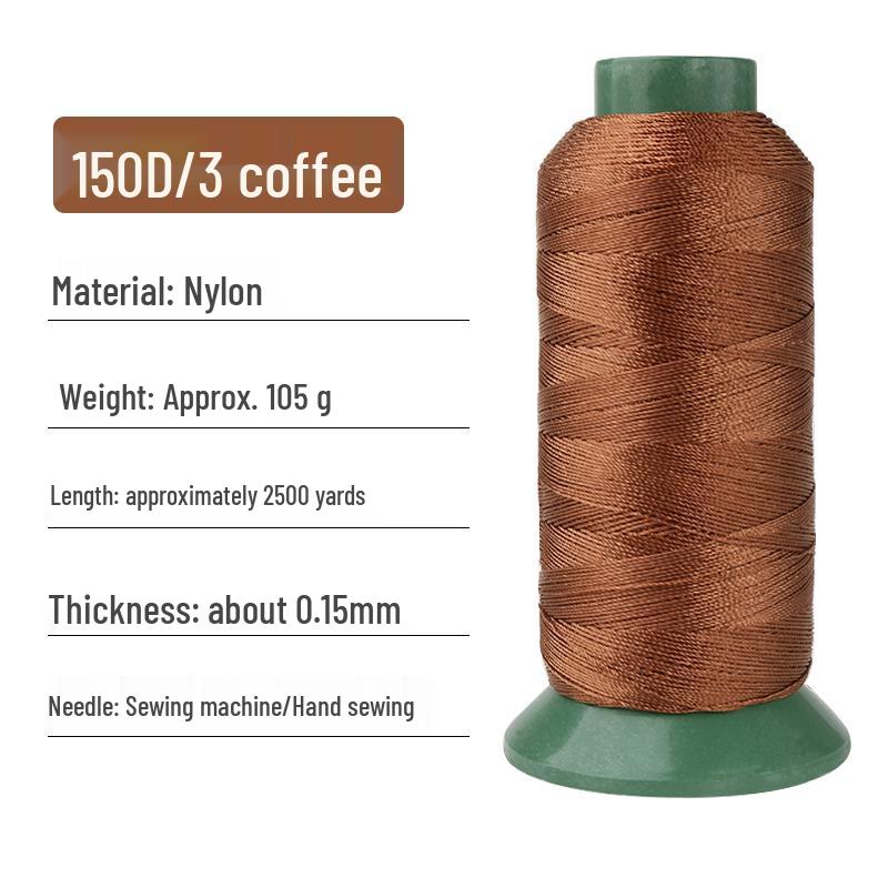 150D/3-Ply High-Strength Mercerized Nylon Thread for Sewing and Leatherwork