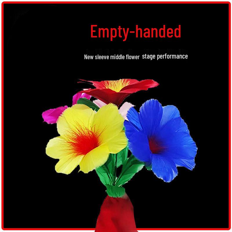 Flower Sleeve Karate Prop: Silk Scarf Transforms to Sunburst Feather Flowers (Version 6)