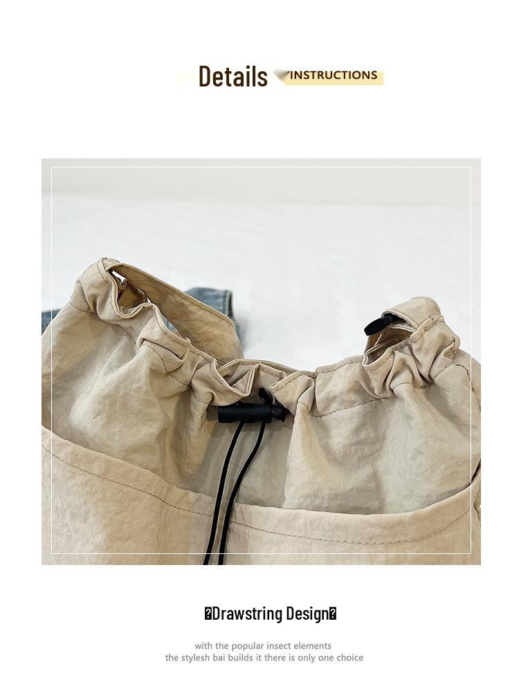 2025 Waterproof Nylon Drawstring Shoulder Bag - Large Capacity & Versatile Crossbody