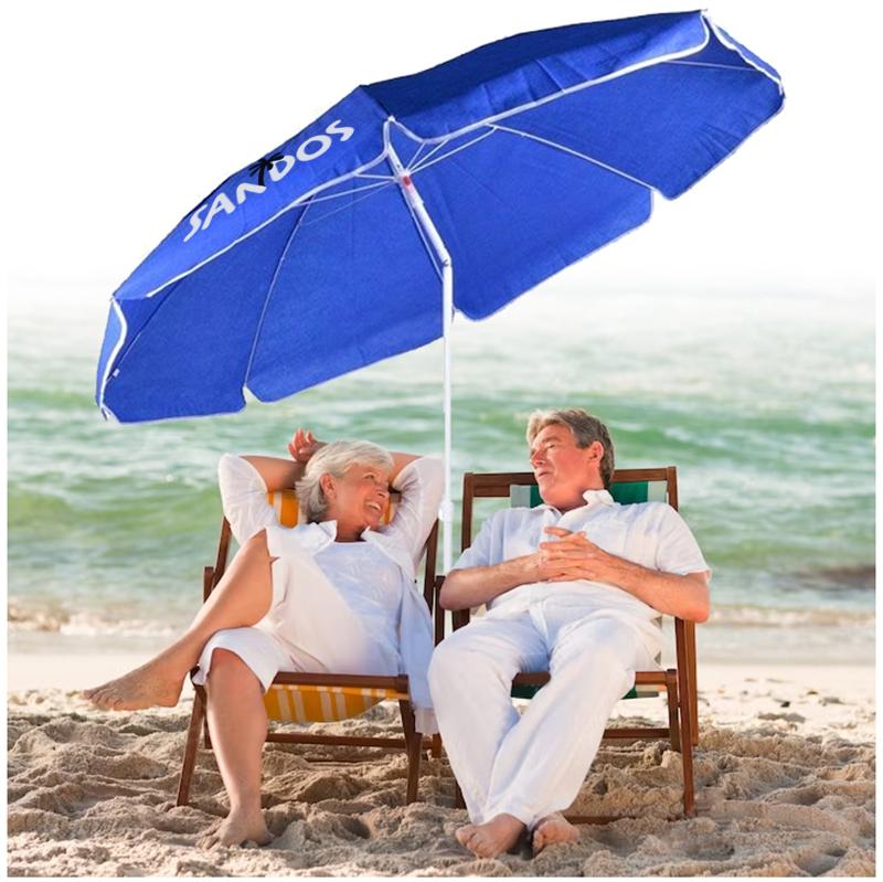 Faltbarer Garten-Strandsonnenschirm, doppelt faltbar, wasserdichtes Cover, XXL