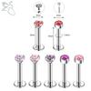 ZS 6-13 STK/LOT 16G Rustfritt Stål Leppe Labret Piercingsett Krystall Monroe Leppepiercing Øre Tragus Helix Bruskpiercing 6/8/10mm