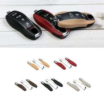 Funda de Cuero para Llavero Remoto Funda para Llave Carcasa de Llave Reemplazo Para Boxster Cayman 911 Panamera Cayenne Macan