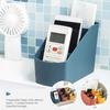 Desk Organizer Remote Control Box 4-Slot Compartment Makeup Brush Case Office Desktop Storage Sundries Storage Box