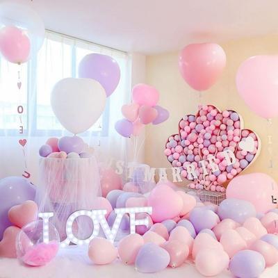 Macaron Balloon Heart Shaped Balloon Wedding Room Decoration Balloon Qixi Birthday Love Balloon