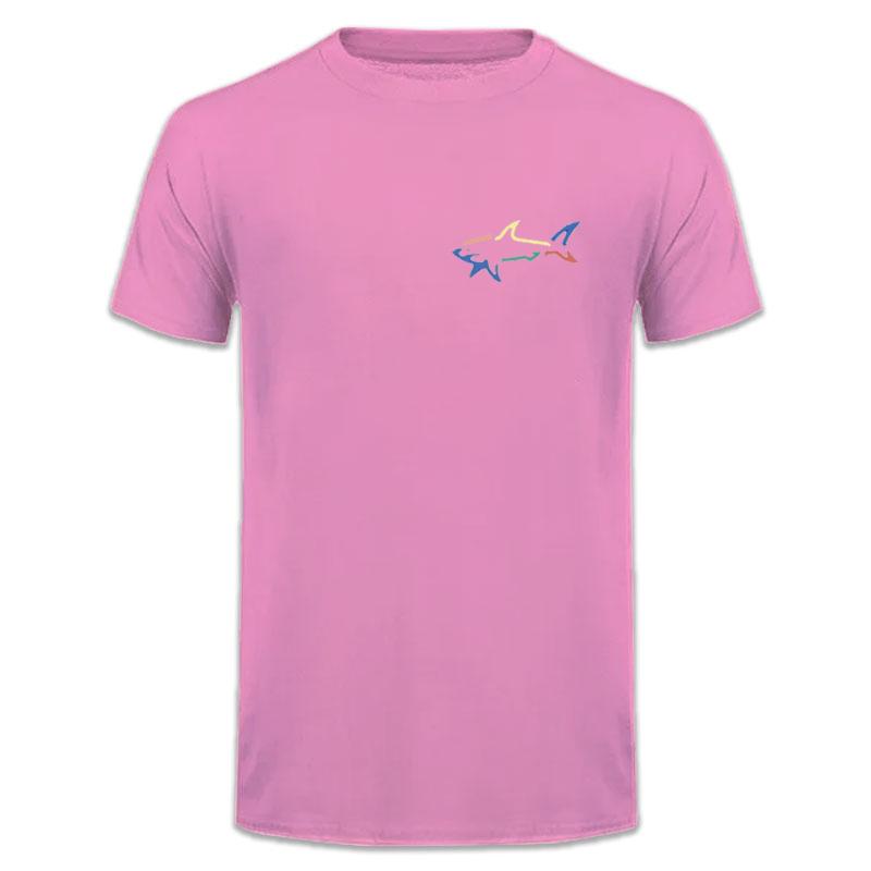 Men's Summer Fashionable Casual Loose Plus Size Shark Pattern Printed Sports Round Neck Short Sleeved T-shirt Top Women Shirt