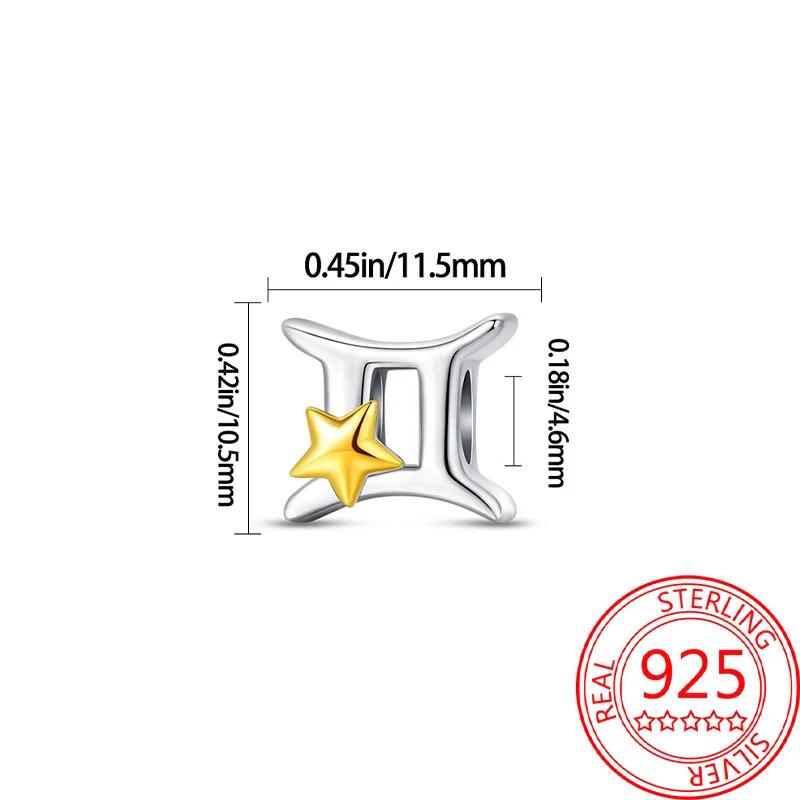 Copper 12 Constellations Collection Luminous Charm Bead Charms Star Shape Bead Compatible With Authentic Bracelets Do It Yourself Fine Jewellery Festi