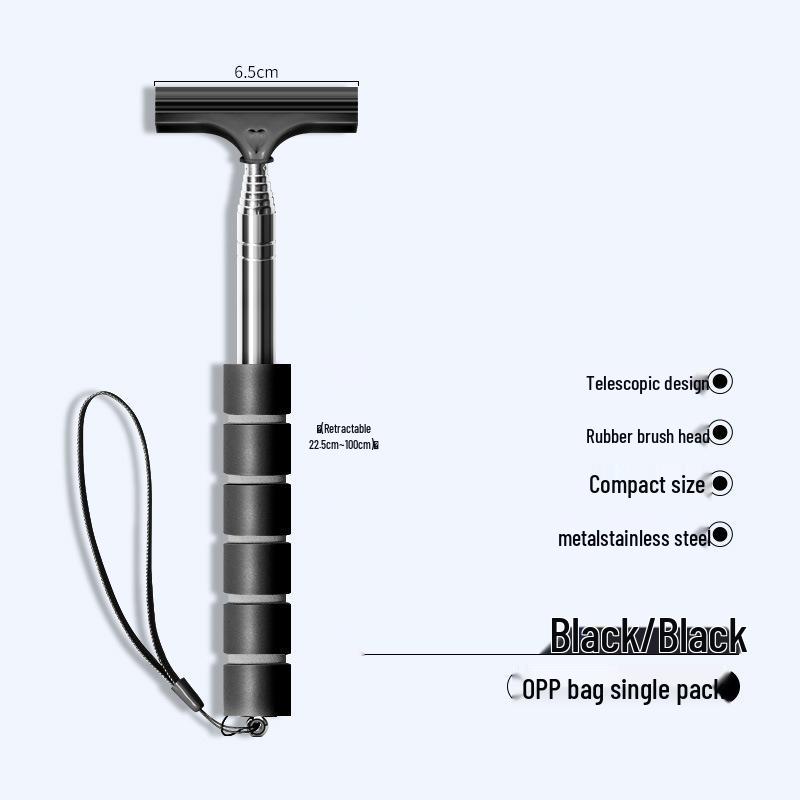 Portable Stainless Steel Telescopic Rearview Mirror and Window Scraper Defogger