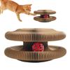 Magische Orgel Katzenkratzbrett Interaktives Katzenspielzeug mit Ball Skalierbares Rundes Wellpappe Katzenkratzspielzeug Kätzchen Spielzubehör