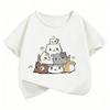 Kawaii Meme Cat Funny T Shirts Manga Kids Children's T-shirt Boys Girls Summer Spring Casual Top Tee Shirt