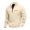Winter Fleece-Lined Oversized Outdoor Men's Warm Stand-Up Collar Contrast-Striped Sports Sweatshirt