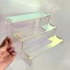 A Top Quality 3-Tier Acrylic Display Stand Transparent Ladder Display Riser Rack For Cupcake Perfume Jewelry Doll Figures Décor