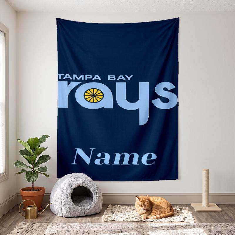 Tampa Bay Rays (5) Customizable name decorative wall tapestry ideal choice for wall decor in bedrooms living rooms dorms and home
