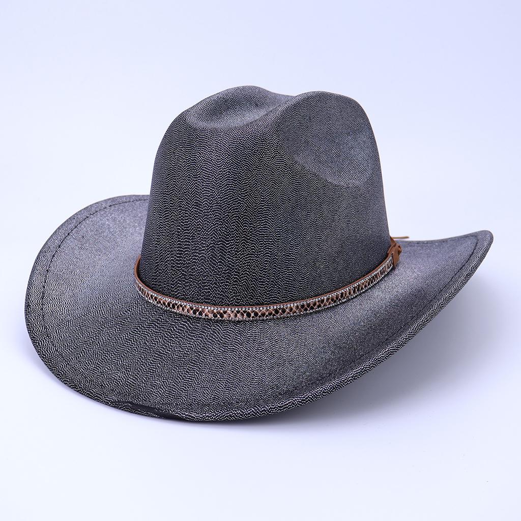 Men'S And Women'S Ethnic Style Western Cowboy Hat Sunscreen Travel Sunshade Top Hat Big Brim Jazz Hat Knight Hat