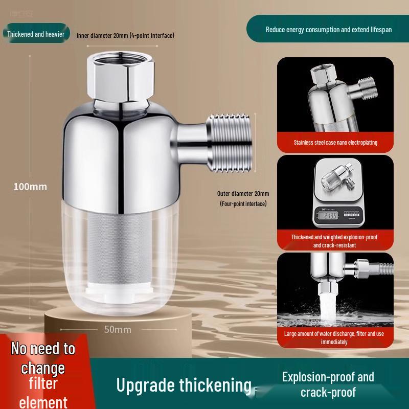Stainless Steel Pre-Filter Water Heater Descaler for Showers, Faucets, and Toilets