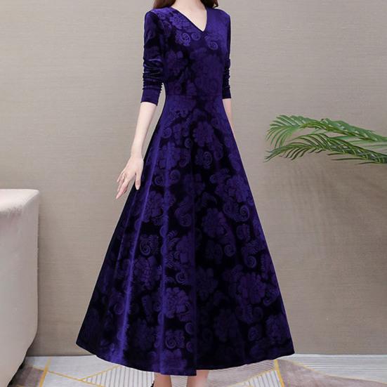 Dámské spodničky velké dámské šaty květinový vzor výstřih do V jarní elegantní dlouhé šaty na svatbu