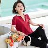 Women's Summer Casual Polo T-Shirt & Pants Set