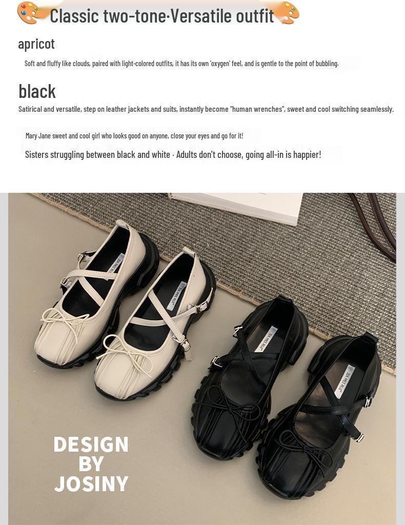 Original Women's Casual French Height-Boosting Cute Doll Ruffled Thick-Soled Mary Jane Shoes