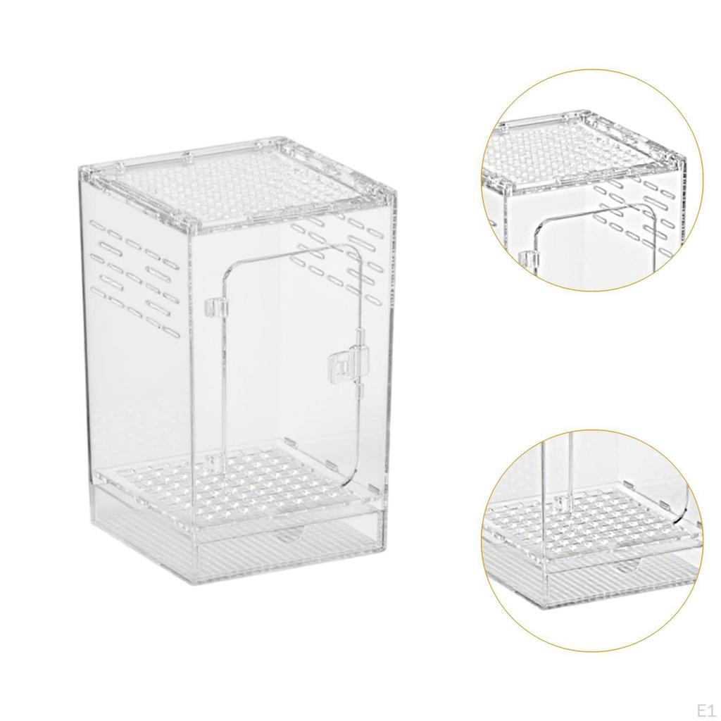 Acrylic Enclosure Cage Breeding Box Tank Terrarium for Mantises Terrestrial Silkworm Chameleon
