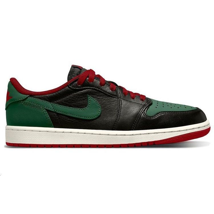 Baskets Air Jordan 1 Retro Low OG Noir Gorge Vert Femme Varsity-Rouge Voile CZ0775-036