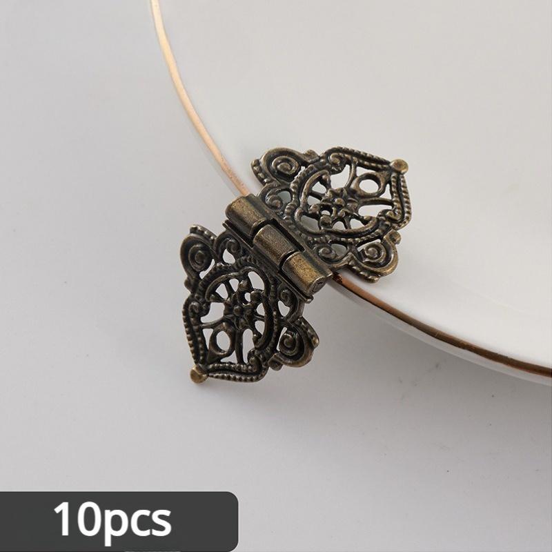 10Pcs Antique Bronze Vintage Style 10pcs Metal Decorative Hinges - for Wooden Boxes, Cabinets, Gift Boxes, Tool Boxes