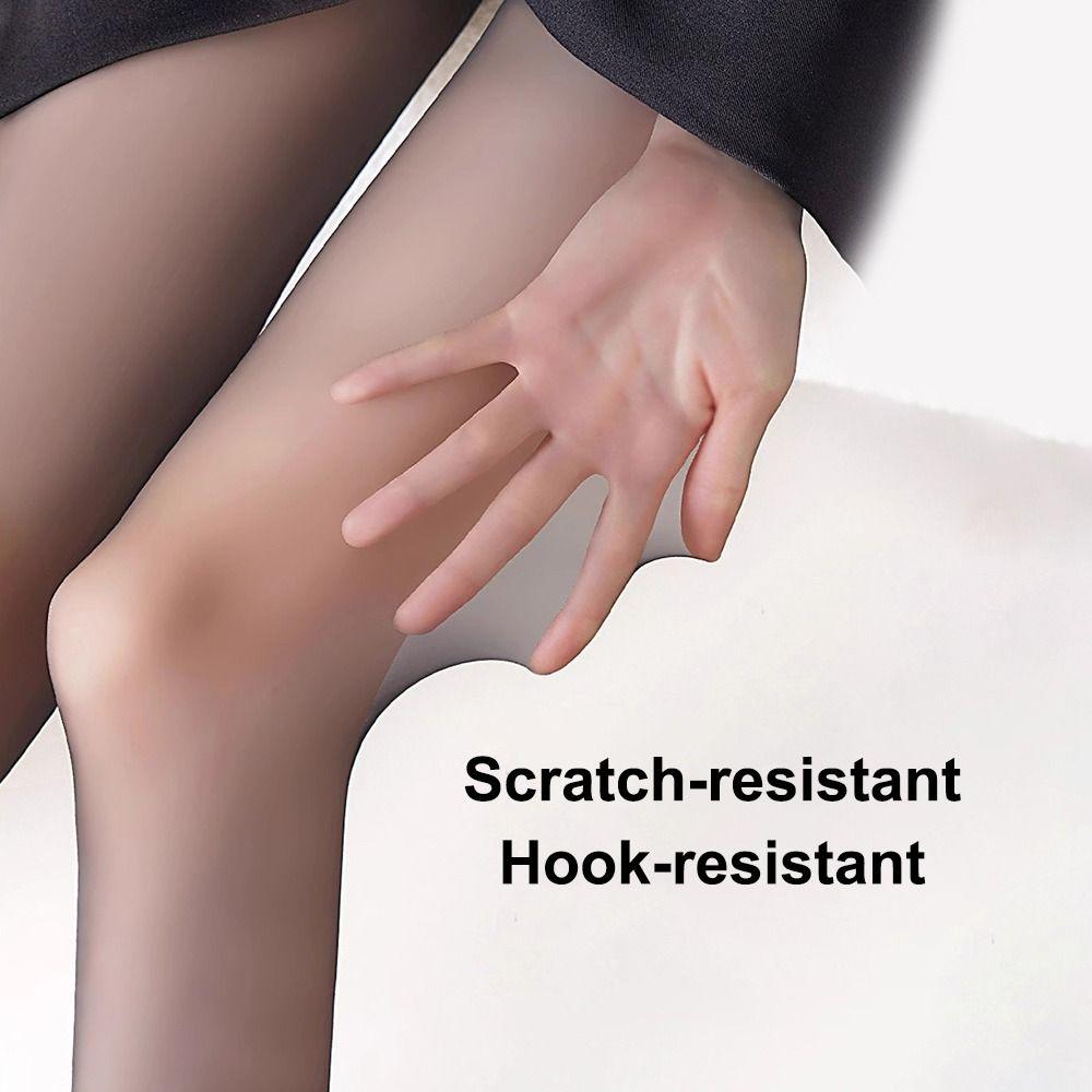High-waisted Black D-cut Silk Stockings Highly Transparent Ultra-thin Glitter Pantyhose Elastic Anti Hook