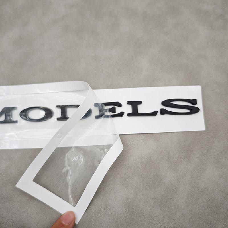 1PC 3D ABS Letters ModelS Logo Chrome Black Emblem Red Badge Car Rear Trunk Stickers Decals For Tesla Model S Auto Accessories