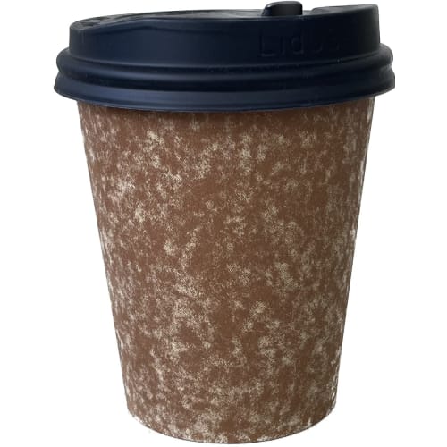 Niche Plus Takeout Cafe Size Paper Cups, Kraft, Unbleached, 280ml, with Lids (Retractable), Pack of 50