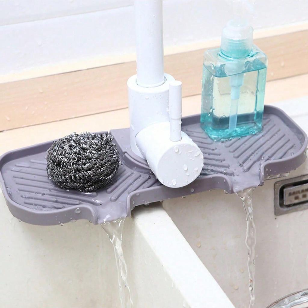 1pc-Kitchen Faucet Splash Pad Silicone Sink Faucet Splash Guard Mat Drain PadCountertop Protector for MultipurposeKitchenGadgets