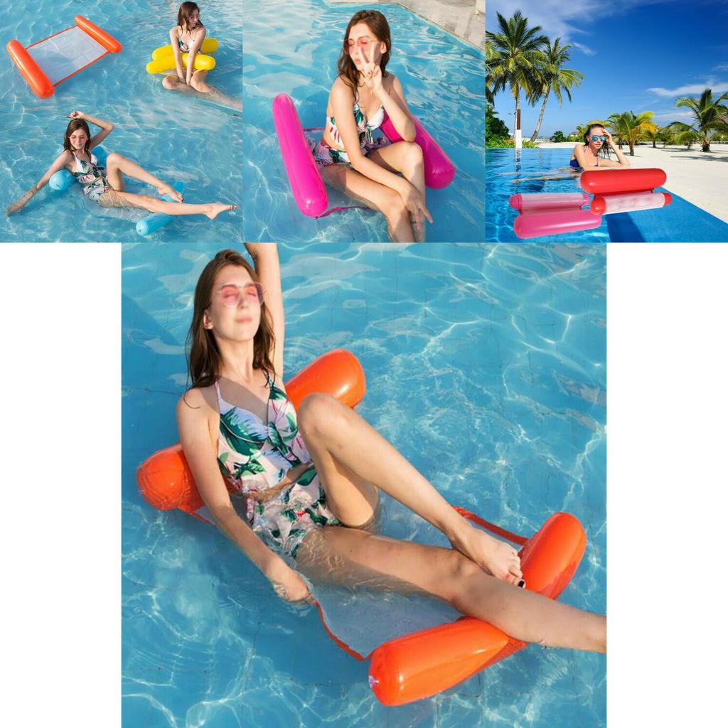 Ergonomic Inflatable Floating Water Hammock With Hand Pump For Easy Inflation