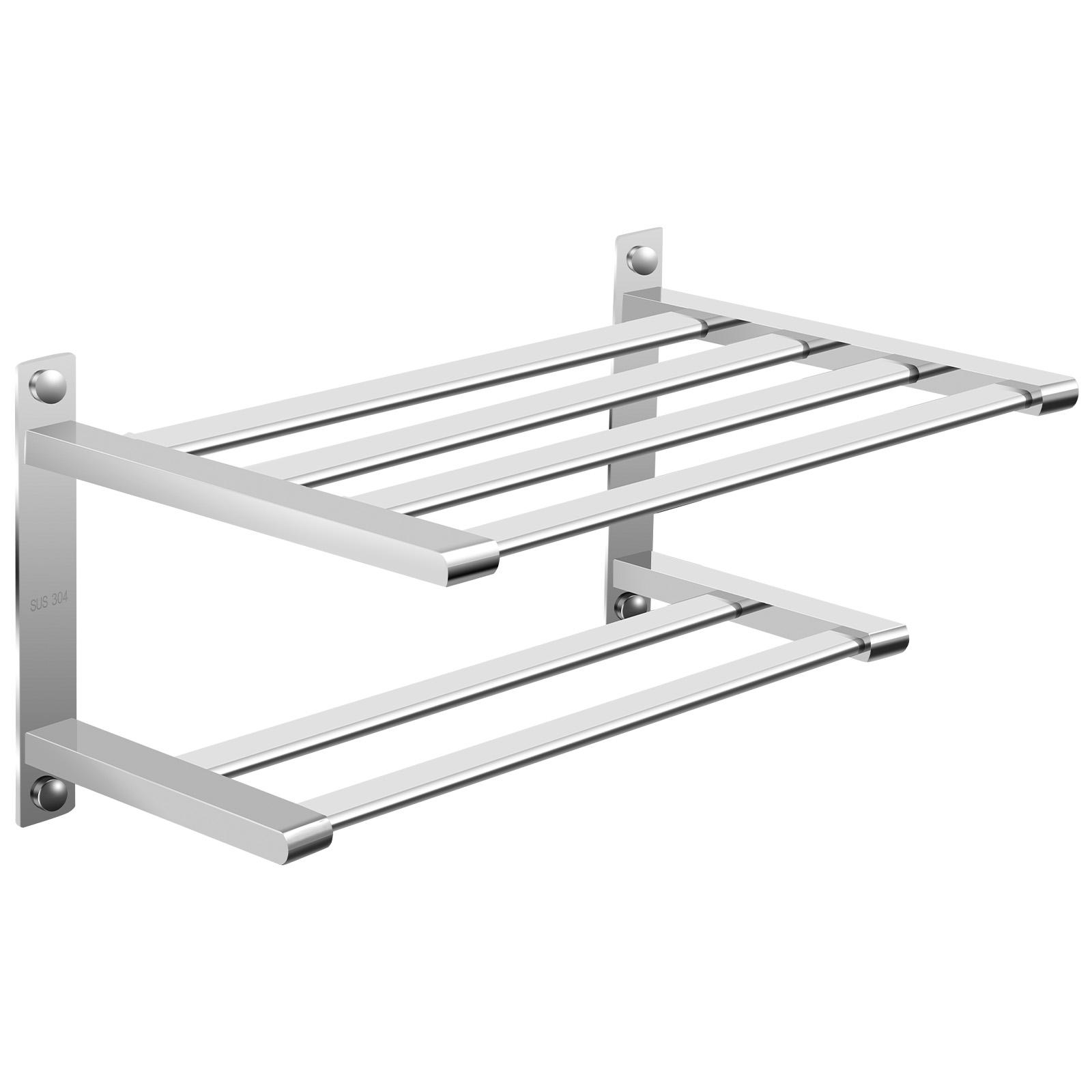 

Держатель для полотенец из нержавеющей стали, настенный, для ванной комнаты, органайзер для полотенец, халатов, полка для дома, отеля, кухни, стеллаж для хранения серебряный