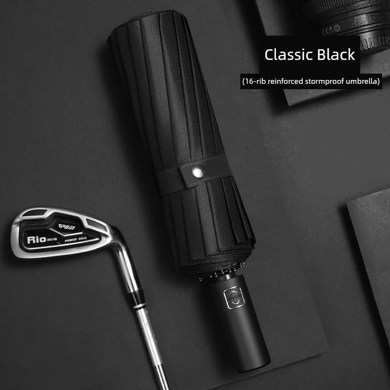Automatic Umbrella Men's Large Reinforced Thickened Strong Wind-Resistant Sun Umbrella Folding Sun Umbrella Female Rain Or Shine Dual-Use Umbrella