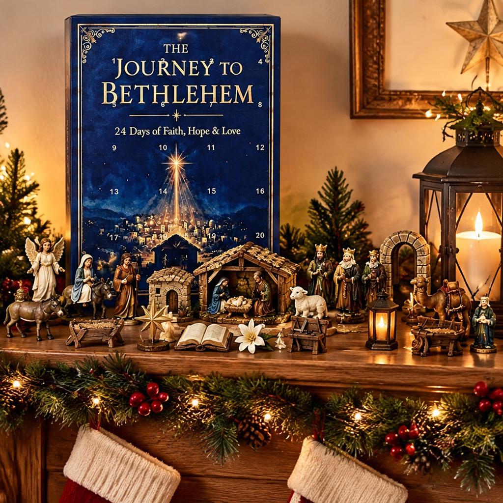 Nativity Countdown Calendar 2D Acrylic Mini Nativity Scene Ornaments Jesus Countdown Calendar Wall Decor for Window Door Wall