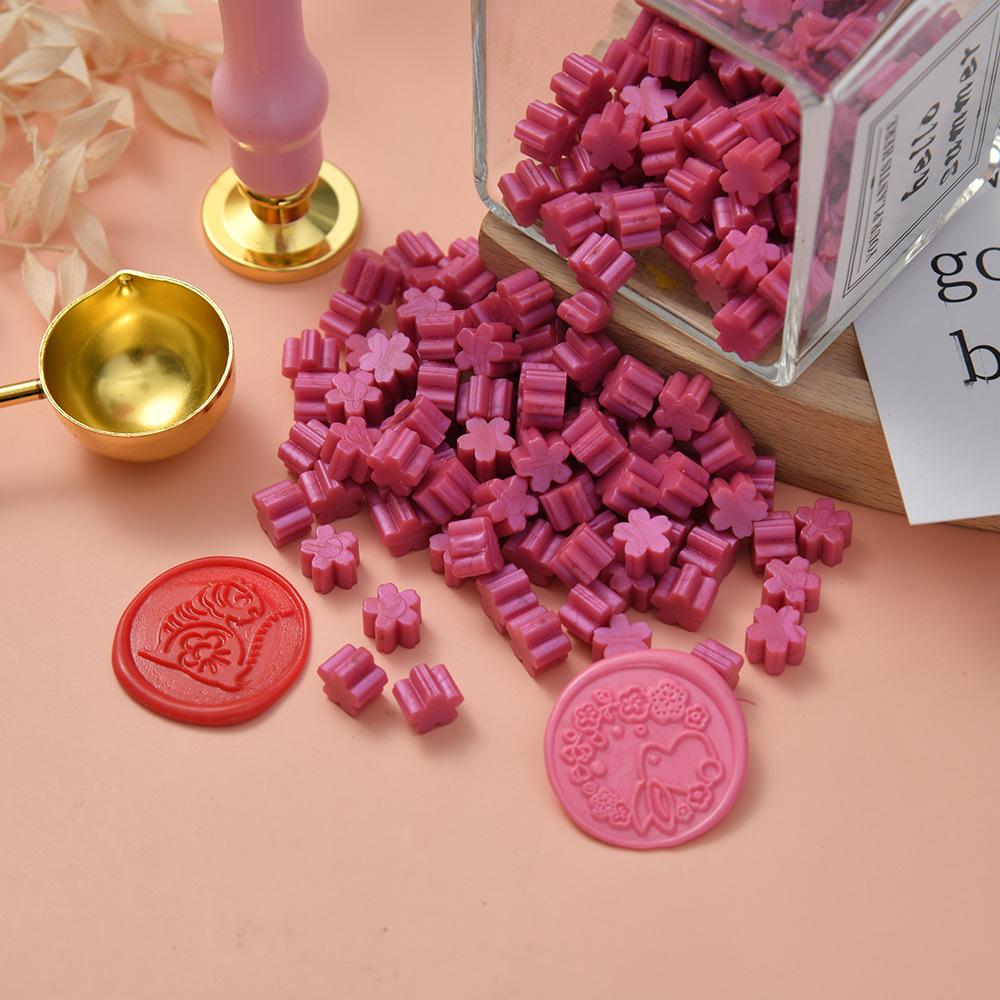 500G Cherry Blossom Shape Cute Fire Paint Wax Grains Student Handmade Creative DIY Decorative Gift Envelope Sealing Supplies