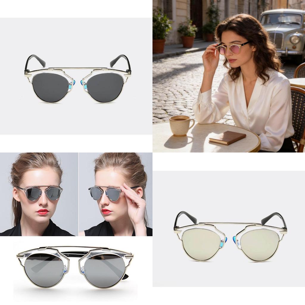 Vintage Cat Eye Sunglasses With Uv Protection Metal Frame For Fashionable Women