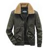 Veste d'hiver pour homme en laine d'agneau et coton lavé, veste décontractée épaissie pour homme d'âge moyen, veste à col en fourrure