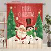 Christmas Tree Printing Curtain Polyester Material Suitable Bedroom Living Room Study Privacy Set Of 2 Made Washable Area Ready