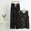 Chic 2025 Summer Women's Cotton-Silk Tank and Long Pants Set