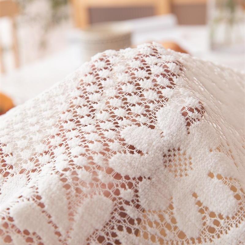 Simple Jacquard Vintage Lace Tablecloth Elegant Home Kitchen Dinner Table Decoration Hollow Table Cloth