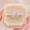 Teardrop Crown Ring Women's 1ct Moissanite PT950 Platinum - Teardrop Coronation Design, 1ct Sparkle, Daily Elegant Jewelry