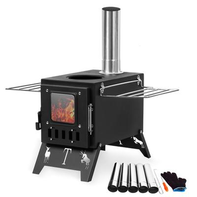 Stove Wood Burning Stove, Folding Portable Tent Heating for Heating, Camping Include Pipes