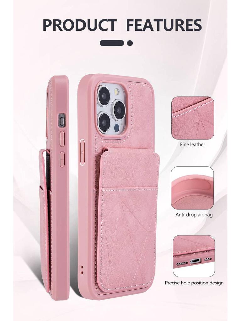 iPhone 17 Leather Magnetic Stand Case with Card Slot
