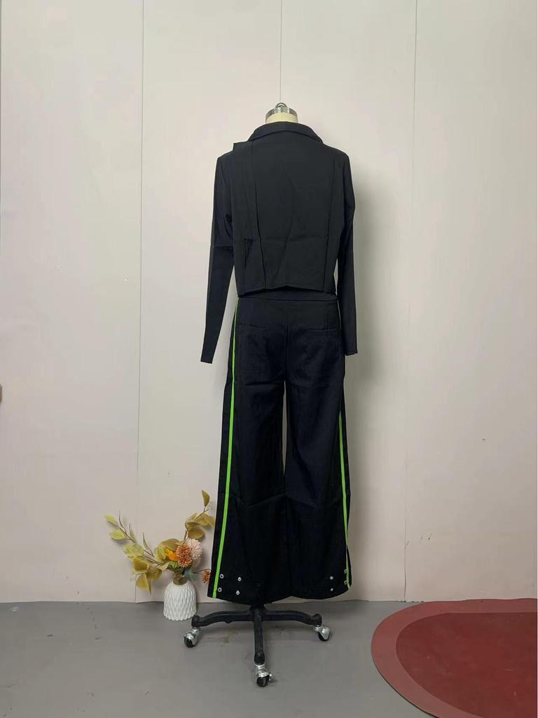 2023 Autumn Solid Color Lapel Blazer and Trousers Set